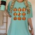Halloween Teacher Fall Book Pumpkin Retro Reading Women's Comfort Colors T-Shirt Chalky Mint