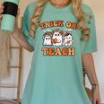 Halloween Teacher Ghosts Trick Or Teach Retro Costume Women Women's Comfort Colors T-Shirt Chalky Mint Halloween Teacher Ghosts Trick Or Teach Retro Costume Women Women's Comfort Colors T-Shirt Chalky Mint