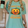 Halloween Teacher Librarian Pumpkin Reading Books Men Women Kids Women's Comfort Colors T-Shirt Chalky Mint