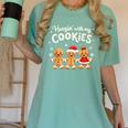Hangin With My Cookies Gingerbread Christmas Teacher Women's Comfort Colors T-Shirt Chalky Mint