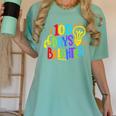Happy 100th Day Of School 100 Days Brighter Girls Teacher Women's Comfort Colors T-Shirt Chalky Mint