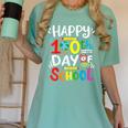 Happy 100th Day Of School 100 Days Of School Teacher Student Women's Comfort Colors T-Shirt Chalky Mint Happy 100th Day Of School 100 Days Of School Teacher Student Women's Comfort Colors T-Shirt Chalky Mint