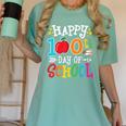Happy 100th Day Of School Teachers 100 Days Of School Kids Women's Comfort Colors T-Shirt Chalky Mint
