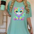 Happy Dot Day Colorful Polka Dot Cat Kitten Teachers Kids Women's Comfort Colors T-Shirt Chalky Mint