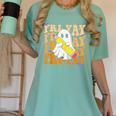 Happy Fri-Yay Friday Lovers Groovy Teacher Life Halloween Women's Comfort Colors T-Shirt Chalky Mint Happy Fri-Yay Friday Lovers Groovy Teacher Life Halloween Women's Comfort Colors T-Shirt Chalky Mint