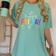 Happy Fri Yay Teacher Friday For Men Women Women's Comfort Colors T-Shirt Chalky Mint Happy Fri Yay Teacher Friday For Men Women Women's Comfort Colors T-Shirt Chalky Mint