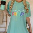 Happy Fri Yay Teacher Friday Saying Women's Comfort Colors T-Shirt Chalky Mint Happy Fri Yay Teacher Friday Saying Women's Comfort Colors T-Shirt Chalky Mint