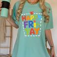 Happy Fri-Yay Teacher Life Weekend Pun Happy Friday Women's Comfort Colors T-Shirt Chalky Mint