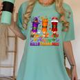 Happy Hallothanksmas Halloween Thanksgiving Pencils Teachers Women's Comfort Colors T-Shirt Chalky Mint Happy Hallothanksmas Halloween Thanksgiving Pencils Teachers Women's Comfort Colors T-Shirt Chalky Mint