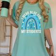 Happy Teacher I Wear Blue For My Students Autism Awareness Women's Comfort Colors T-Shirt Chalky Mint Happy Teacher I Wear Blue For My Students Autism Awareness Women's Comfort Colors T-Shirt Chalky Mint