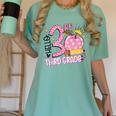 Hello 3rd Third Grade Back To School Pink Leopard Teacher Women's Comfort Colors T-Shirt Chalky Mint Hello 3rd Third Grade Back To School Pink Leopard Teacher Women's Comfort Colors T-Shirt Chalky Mint