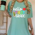 Hello First Grade Team 1st Grade Back To School Teacher Kids Women's Comfort Colors T-Shirt Chalky Mint Hello First Grade Team 1st Grade Back To School Teacher Kids Women's Comfort Colors T-Shirt Chalky Mint