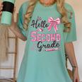 Hello Second Grade First Day Of School Coquette Teacher Girl Women's Comfort Colors T-Shirt Chalky Mint Hello Second Grade First Day Of School Coquette Teacher Girl Women's Comfort Colors T-Shirt Chalky Mint
