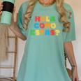 Hola Como Estas Spanish Teacher Fiesta Party Banners Women's Comfort Colors T-Shirt Chalky Mint