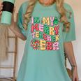 In My Holly Xmas Jolly Teacher Era Teacher Vibes Christmas Women's Comfort Colors T-Shirt Chalky Mint In My Holly Xmas Jolly Teacher Era Teacher Vibes Christmas Women's Comfort Colors T-Shirt Chalky Mint