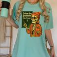 HUGvyn Halloween Skeleton Six Seven 67 Meme PEMDAS Teacher Women's Comfort Colors T-Shirt Chalky Mint