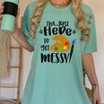 I'm Just Here To Get Messy Art Teacher Artist Painting Women's Comfort Colors T-Shirt Chalky Mint