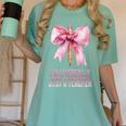 I'm Literally Just a Teacher Pencil Coquette Bow School Women's Comfort Colors T-Shirt Chalky Mint