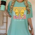 Interventionist Teacher Groovy Coquette Bow Back To School Women's Comfort Colors T-Shirt Chalky Mint