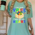 I Am Their Voice They Are My Heart Autism Awareness Teacher Women's Comfort Colors T-Shirt Chalky Mint I Am Their Voice They Are My Heart Autism Awareness Teacher Women's Comfort Colors T-Shirt Chalky Mint