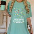 It's Fine I'm Fine Christmas Light Principal Teacher Xmas Men Women Women's Comfort Colors T-Shirt Chalky Mint