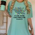 It's Fine I'm Fine Christmas Lights Teacher Xmas Women's Comfort Colors T-Shirt Chalky Mint It's Fine I'm Fine Christmas Lights Teacher Xmas Women's Comfort Colors T-Shirt Chalky Mint