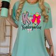 K Is For Kindergarten Teacher Coquette Bow Back To School Women's Comfort Colors T-Shirt Chalky Mint K Is For Kindergarten Teacher Coquette Bow Back To School Women's Comfort Colors T-Shirt Chalky Mint