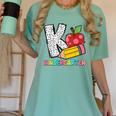 K Is For Kindergarten Teacher Pencil Apple Back To School Women's Comfort Colors T-Shirt Chalky Mint K Is For Kindergarten Teacher Pencil Apple Back To School Women's Comfort Colors T-Shirt Chalky Mint
