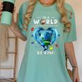 Be Kind Dolphin Autism Awareness Back To School Teacher Men Women Kids Women's Comfort Colors T-Shirt Chalky Mint