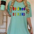 Be Kind Pride Sign Language Rainbow Teachers Interpreter ASL Women's Comfort Colors T-Shirt Chalky Mint