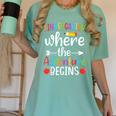Kindergarten Where The Adventure Begins Shirt Children's Teacher Women's Comfort Colors T-Shirt Chalky Mint Kindergarten Where The Adventure Begins Shirt Children's Teacher Women's Comfort Colors T-Shirt Chalky Mint