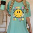 Kindergarten Squad Smile Face Teachers Kids Back To School Women's Comfort Colors T-Shirt Chalky Mint Kindergarten Squad Smile Face Teachers Kids Back To School Women's Comfort Colors T-Shirt Chalky Mint