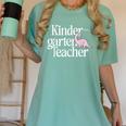 Kindergarten Teacher Dinosaur Back To School Women's Comfort Colors T-Shirt Chalky Mint Kindergarten Teacher Dinosaur Back To School Women's Comfort Colors T-Shirt Chalky Mint
