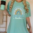 Kindergarten Teacher Leopard Boho Rainbow Back To School Women's Comfort Colors T-Shirt Chalky Mint Kindergarten Teacher Leopard Boho Rainbow Back To School Women's Comfort Colors T-Shirt Chalky Mint