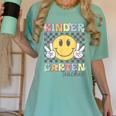 Kindergarten Teacher Team Hippie Smile Face Back To School Women's Comfort Colors T-Shirt Chalky Mint