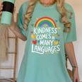 Kindness Comes In Many Languages ESL English Teacher Women's Comfort Colors T-Shirt Chalky Mint