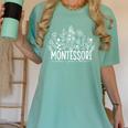 Learn Grow Bloom Wildflowers Appreciation Montessori Teacher Women's Comfort Colors T-Shirt Chalky Mint
