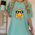 Lets Learn Today Shirt Smile Face 4K Teacher Back To School Women's Comfort Colors T-Shirt Chalky Mint