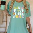 Learning Is Out Of This World Space Teacher Cute Groovy Women's Comfort Colors T-Shirt Chalky Mint