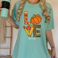 Leopard Pumpkin Love Teacher Life Thanksgiving Fall Women Women's Comfort Colors T-Shirt Chalky Mint