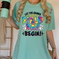 Let The Games Field Day Begin Tie Dye Adults Teacher Kids Women's Comfort Colors T-Shirt Chalky Mint