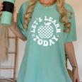 Let's Learn Today Checkered Apple Back To School Teacher Women's Comfort Colors T-Shirt Chalky Mint