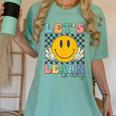 Let's Learn Today Smile Face Back To School For Teacher Kids Women's Comfort Colors T-Shirt Chalky Mint