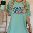 Literacy Justice For All Teacher Women's Comfort Colors T-Shirt Chalky Mint