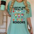 Love Job For Little Reasons Daycare Teacher Graphic Women's Comfort Colors T-Shirt Chalky Mint Love Job For Little Reasons Daycare Teacher Graphic Women's Comfort Colors T-Shirt Chalky Mint