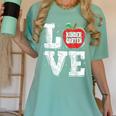 LOVE Kindergarten Teacher Student School Apple Women's Comfort Colors T-Shirt Chalky Mint LOVE Kindergarten Teacher Student School Apple Women's Comfort Colors T-Shirt Chalky Mint
