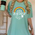 Luckiest Teacher Ever Rainbow- St Patricks Day Teacher Women's Comfort Colors T-Shirt Chalky Mint Luckiest Teacher Ever Rainbow- St Patricks Day Teacher Women's Comfort Colors T-Shirt Chalky Mint