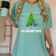 Math Geometry Christmas Tree Geometree Teacher Women's Comfort Colors T-Shirt Chalky Mint