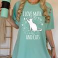 Math Nerd Math Teacher Cat Lover I Love Math And Cats Women's Comfort Colors T-Shirt Chalky Mint