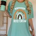 Montessori Teacher Halloween Boo Rainbow Leopard Halloween Women's Comfort Colors T-Shirt Chalky Mint